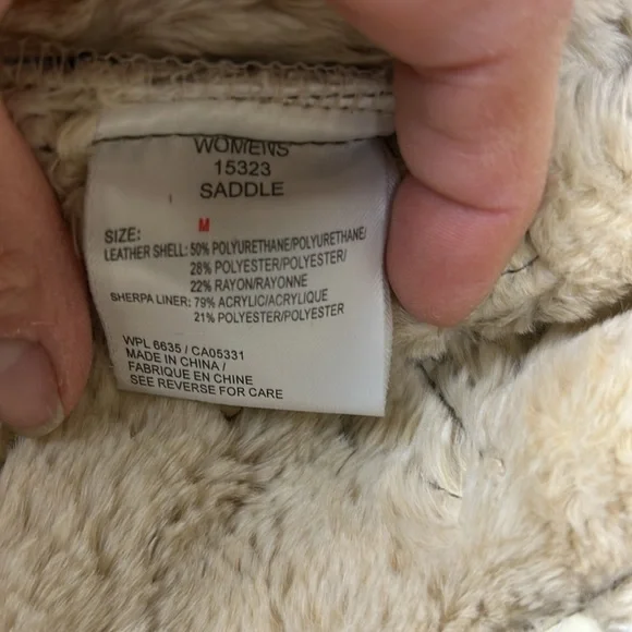 Woolrich Saddle Brown Leaf Embroidered Faux Leather Faux Fur Lined Vest Sz M - Picture 13 of 14